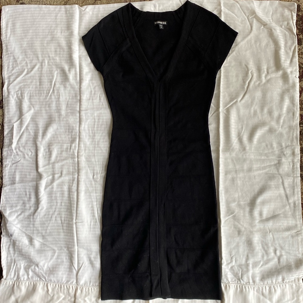 Black, Body-hugging, Express Dress